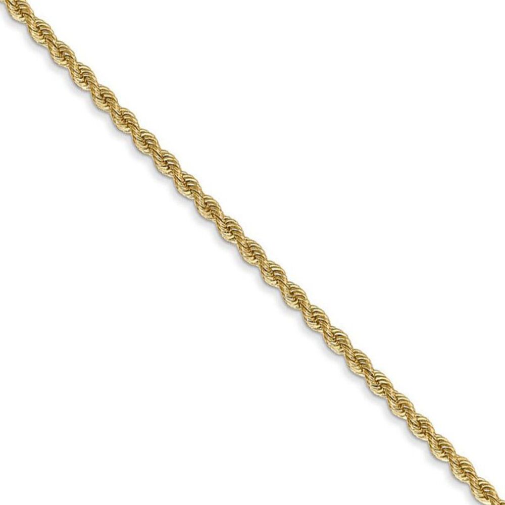 2mm, 14k Yellow Gold, Handmade Solid Rope Chain Necklace, 16 Inch